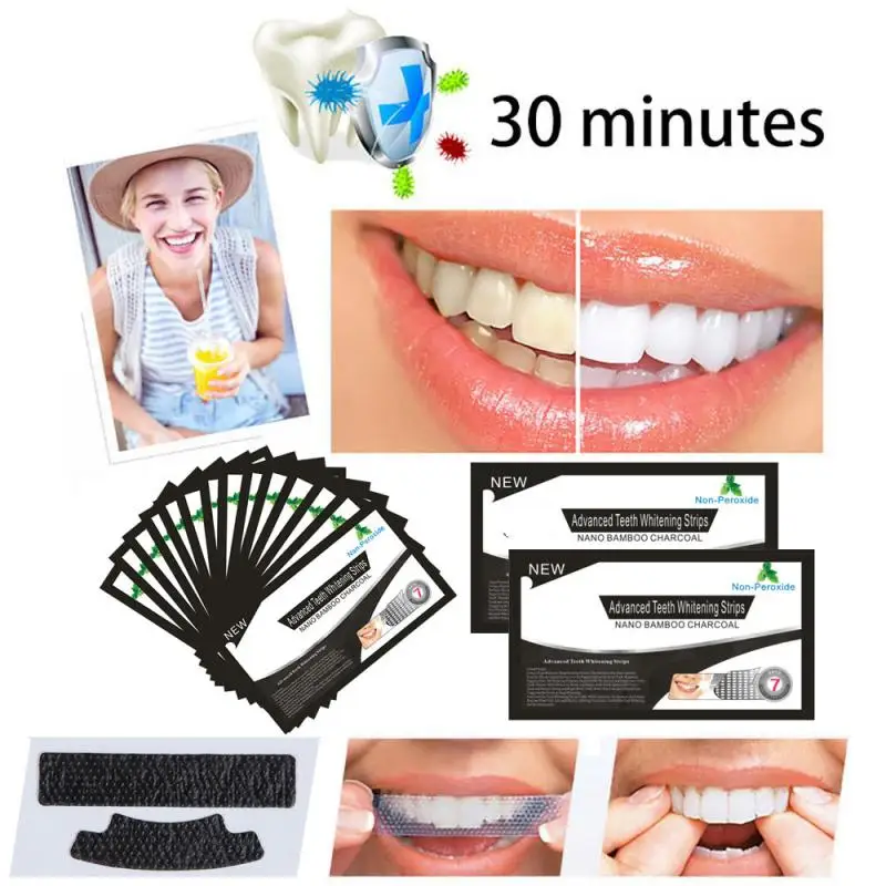 2 шт. патчи для отбеливания зубов с бамбуковым углем|Отбеливание зубов| |