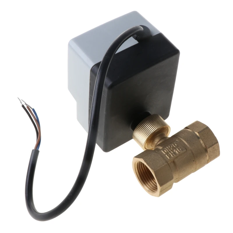 AC 220V DN15 DN20 DN25 2 полосный 3 провод латунный моторизованный шаровой клапан