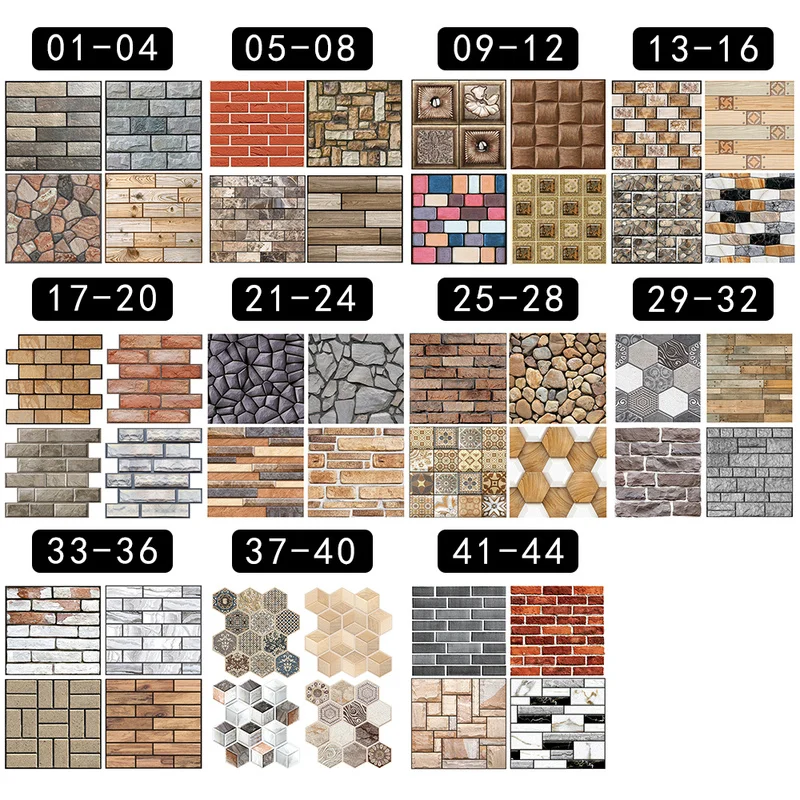 

3D Wall Stickers Imitation Brick Bedroom Decor Waterproof Self-adhesive Wallpaper For Living Room Kitchen TV Backdrop Decor