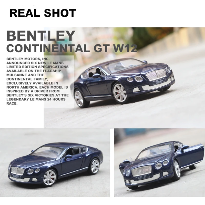 1:32 Высокая Имитация Bentley GT W12 подъемное колесо 4 открытые двери металлический сплав Модель автомобиля игрушки для детей Коллекция Подарки