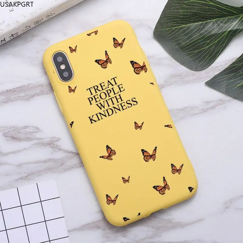 

Harry Styles TPWK Treat People With Kindness Phone Case for iPhone 11 Pro Max X XR XS 8 7 6s Plus Candy yellow Silicone Cases