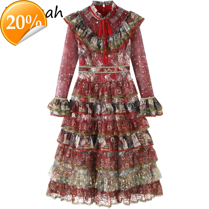 

New 2021 Summer Women Fashion Designer Chiffon Midi Dress Beautiful Shoes Bow Tail Ladies Elegant A-line Clothes