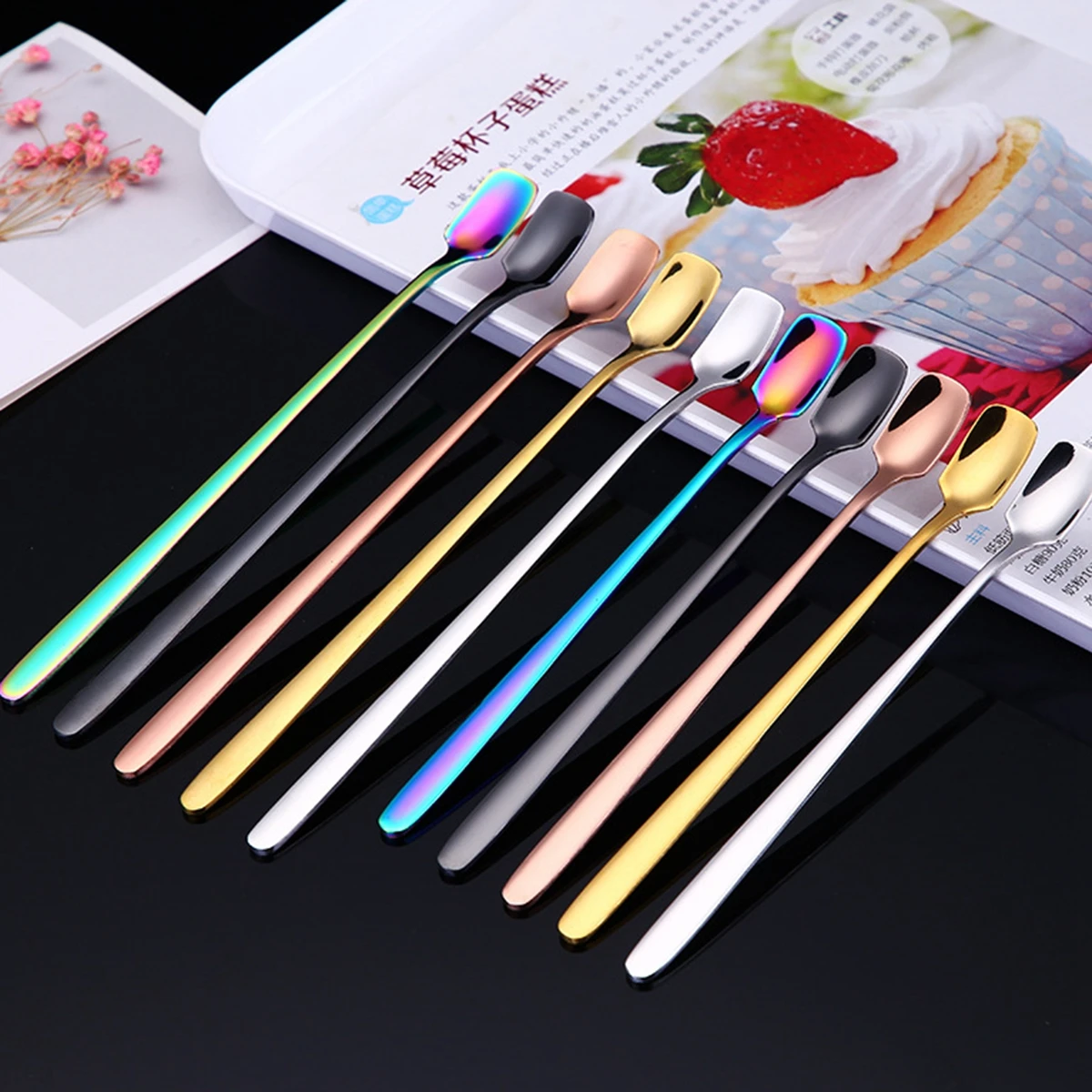 1 шт. Кофе мешалки Кухня ледяной бар Чай мороженое ложки с длинной ручкой