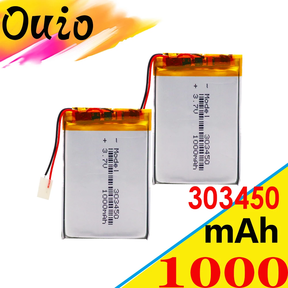 3 7 V 1000mAH 303450 303550 PLIB полимерный литий ионный/литий ионный аккумулятор для dvr GPS mp3 mp4