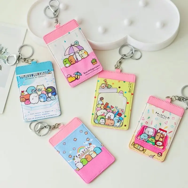 

Креативный брелок из полиуретана держатель для карт, с милым мультяшным сумикко гураши, карта еды, многофункциональный держатель для удост...