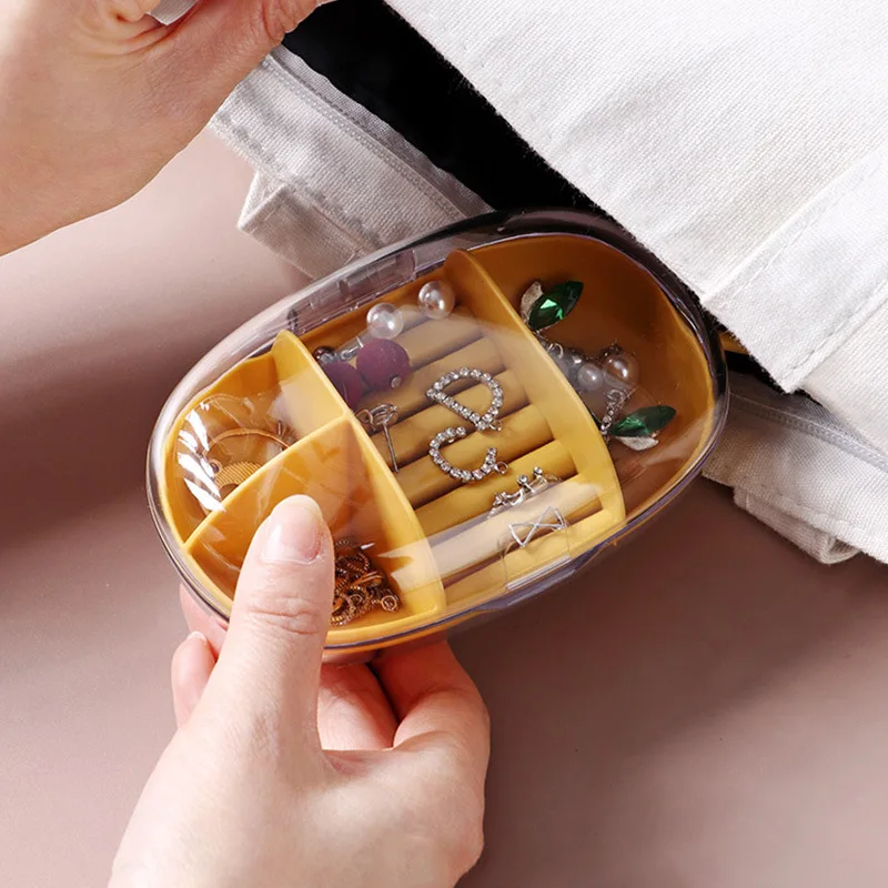

Portable Small Jewelry Organizer Boxes Necklace Rings Earrings Storage Container Fashion Jewelry Bag For Traveling Outside