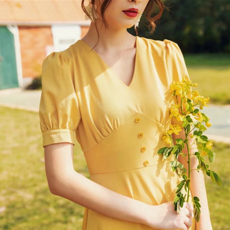 Женское винтажное платье во французском стиле Элегантное повседневное на