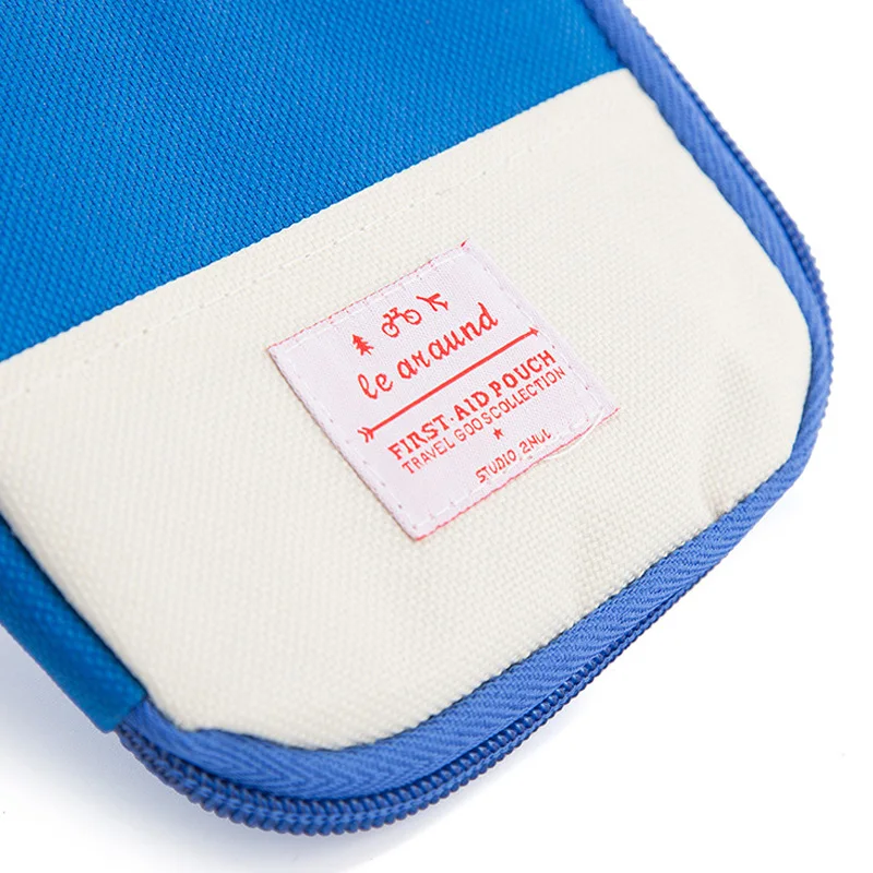 Сине красная портативная дорожная аптечка первой помощи маленькая сумка для