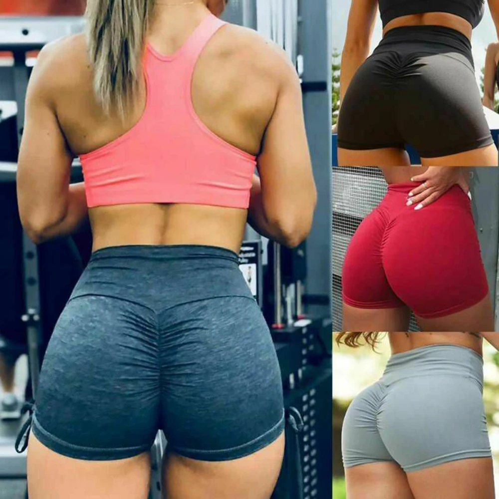 Shorts Women High Waist Fitness Workout Yoga Push Up Hip Super Stretchy Sports Running Biker Gym Leggings | Спорт и развлечения
