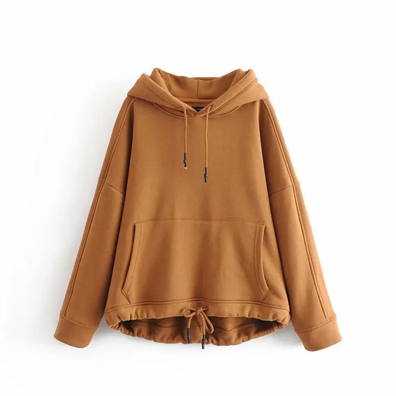 

2019 autumn and winter women new wholesale European style Kangaroo pocket hooded sweatshirt