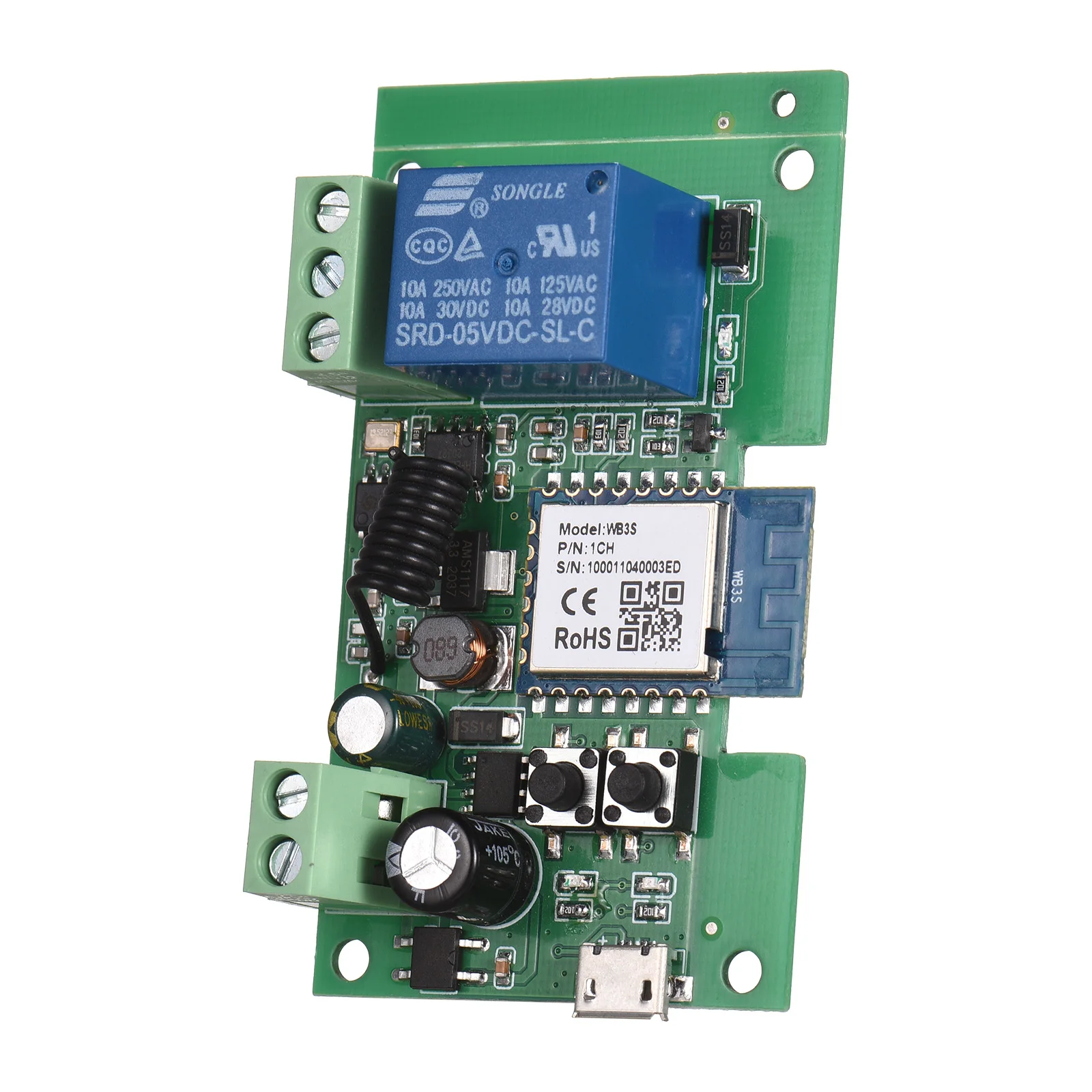 

Беспроводной релейный модуль Tuya, переключатель с функцией таймера и дистанционным управлением, 1 канал, 5 В/7-32 В постоянного тока, для прилож...