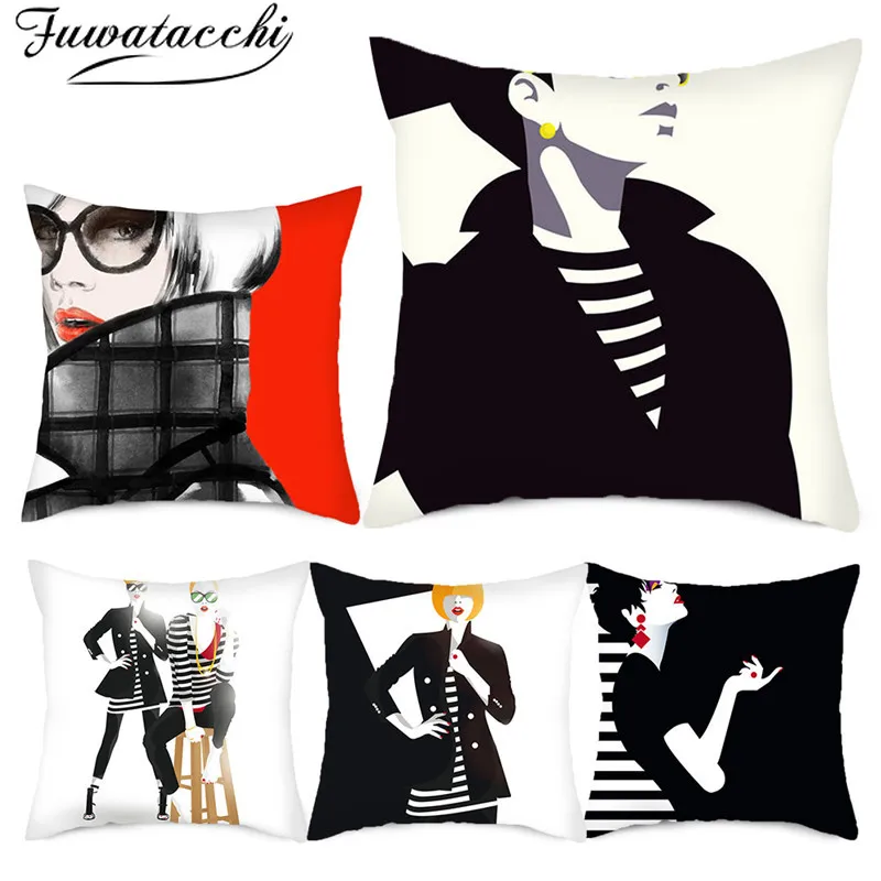 Чехол на подушку с рисунком для девочек Fuwatacchi стильный принтом дома дивана
