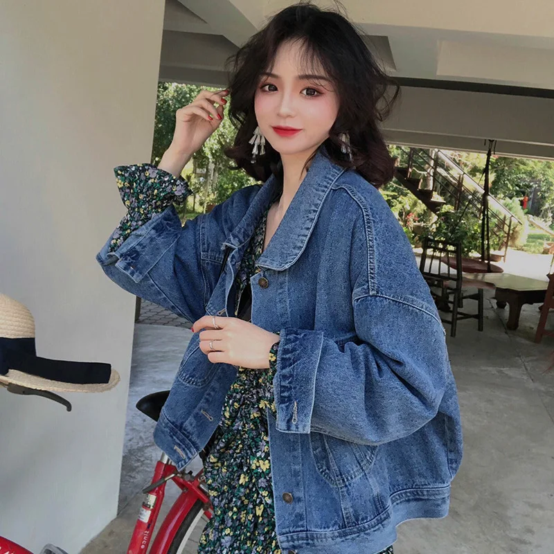 

Women Jacket Spring Autmn Denim Coat Female 2021 New Vintage Short Jeans Coats Mujer Casual Jean Jackets Womens jeans jacket