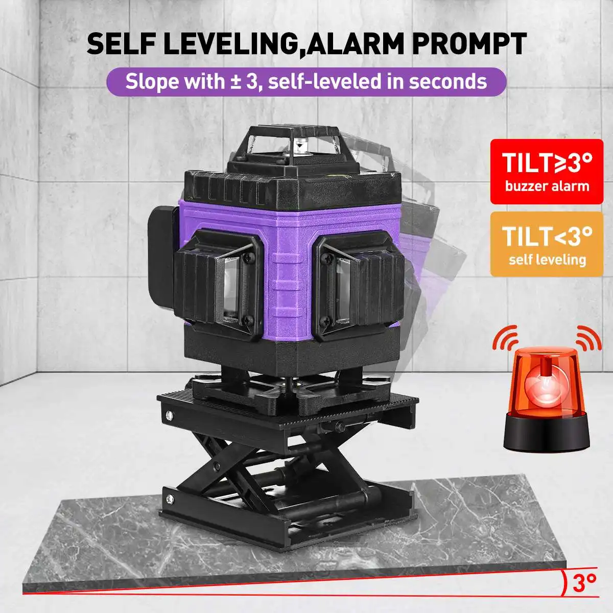 FASGet 16/12/8 Lines Professional Floor and Ceiling Remote Control 4D Green Line Laser Level with 4000mah Li-Ion Battery | Инструменты