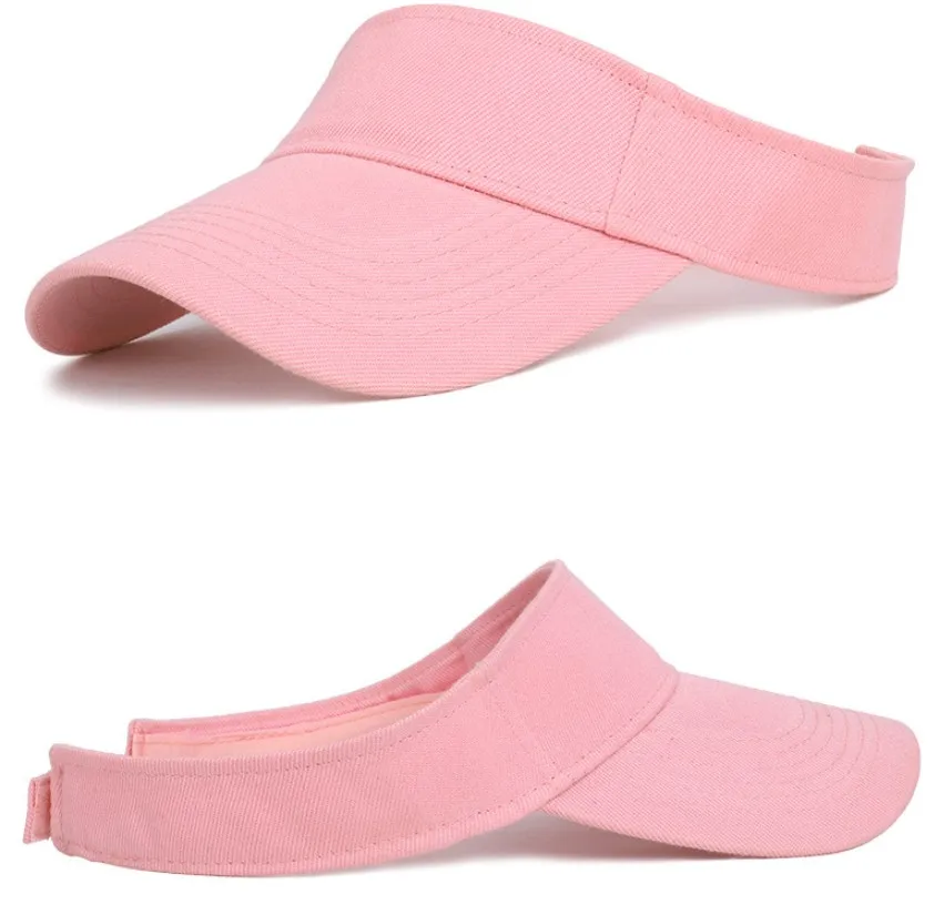 

Summer Tennis Caps Sun Sports Visor Hat for Men Women Adjustable Running Beach Baseball Caps Solid Color Top Empty Golf Hats NEW