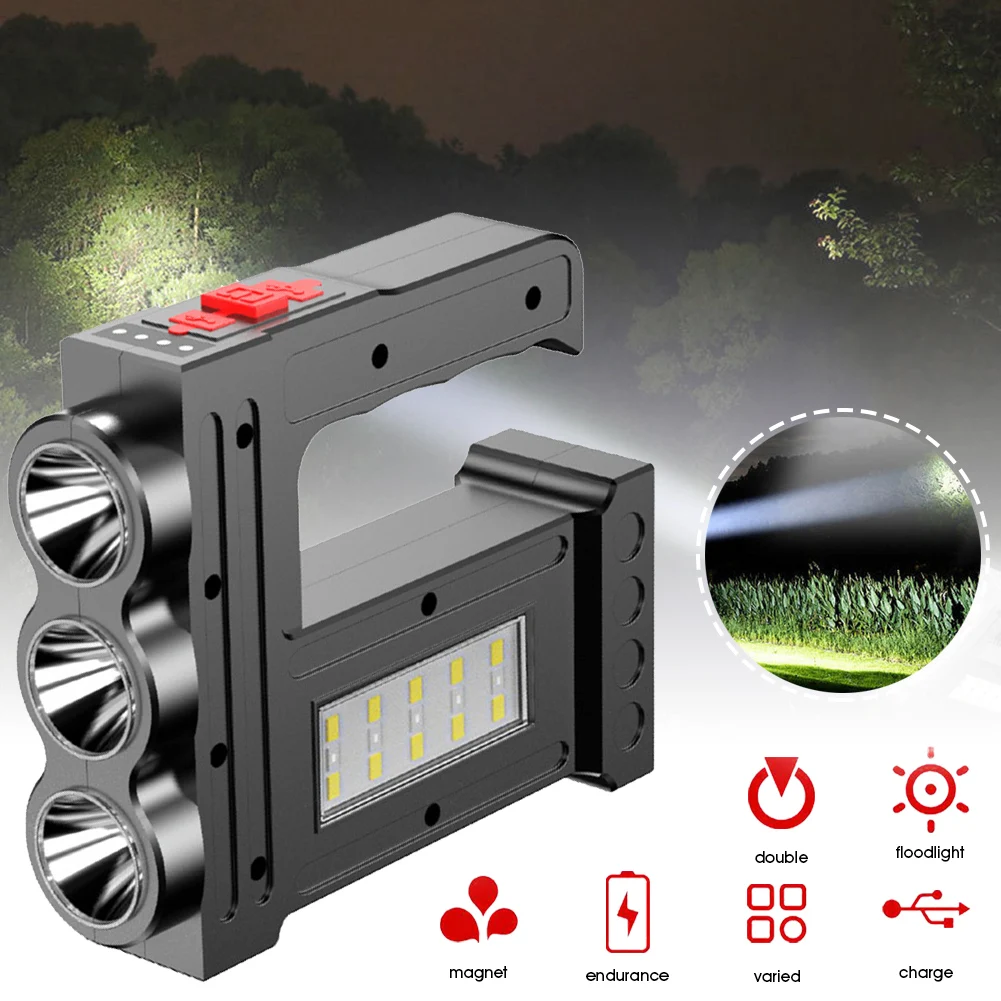 

New Handheld Flashlight Rechargeable Waterproof Torch Light 2 Mode 5 Lightness Control Power Indicator For Outdoor Activities