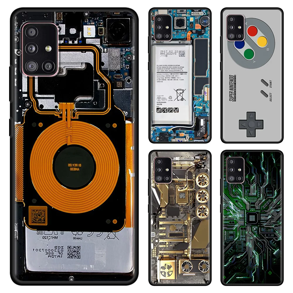 

Phone Case For Samsung Galaxy A72 A32 A42 A91 A71 A51 A41 A31 A21 Soft Cover Black Capa TPU Back Gameboy Calculator