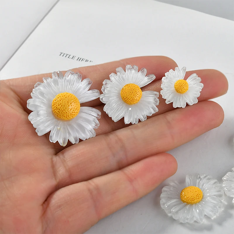 Японский ромашка Scrub прозрачный желе цветок патч DIY ручной работы серьги