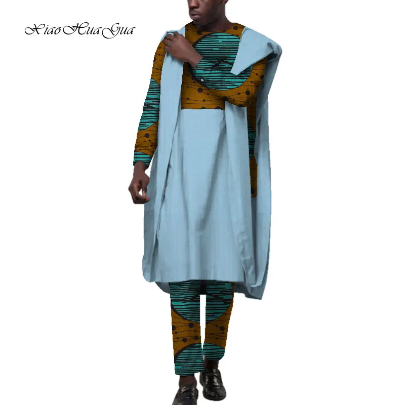 3 шт. Африке мужского комплекта бизнес мужские рубашки в африканском стиле костюм