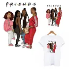 Нашивки с надписью Friends для Африканской девушки, футболка с принтом, термоаппликация