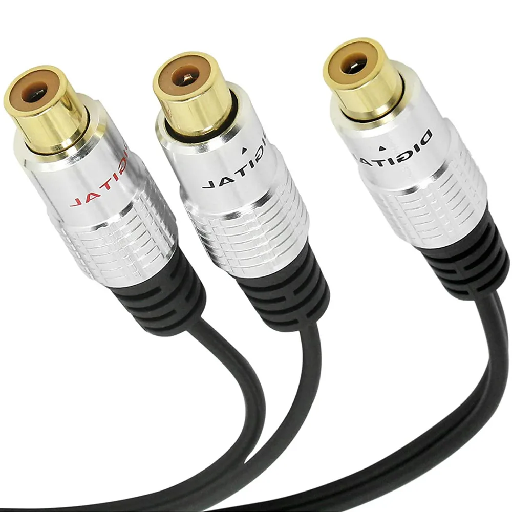 RCA Cable Premium Aluminium Alloy Single 1-RCA Female to Dual 2 Splitter Gold Plated Adapter Audio Cable(RCA/F-2F) | Электроника
