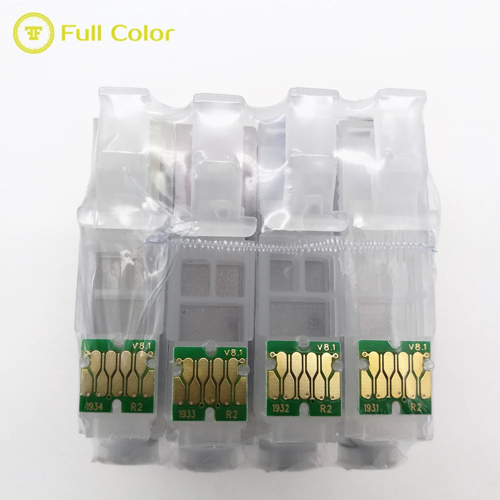 Полноцветный многоразовый пустой картридж с чипом автоматического сброса T1931 T1932