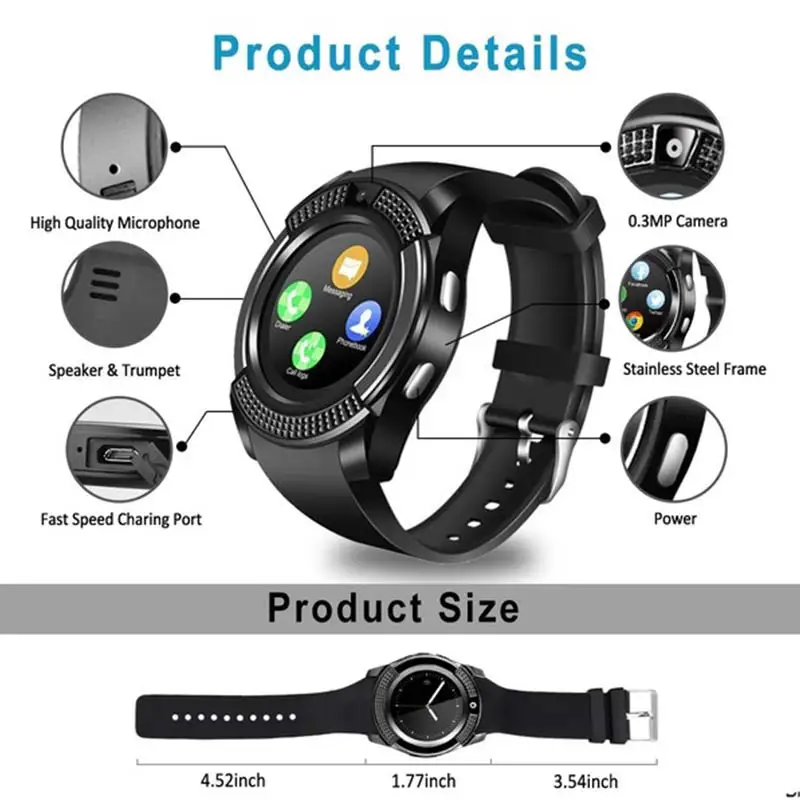 

Smart Watch Men Women IP68 Waterproof Bluetooth 5 Sleep Monitor Fitness Heart Rate Tracker SmartWatch Android IOS