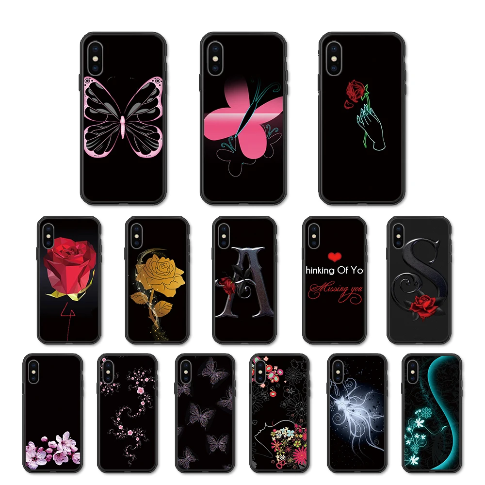 butterfly rose For Samsung Galaxy note8 note9 note10 Case Silicone Cover S9 S10 Plus s10e Note 9 8 10 casa M10 M20 M30 coque | Мобильные