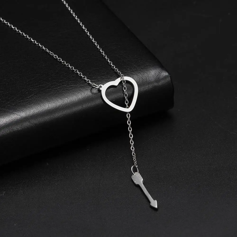 Моя форма двойной кулон ожерелье для женщин девушек сердце треугольник