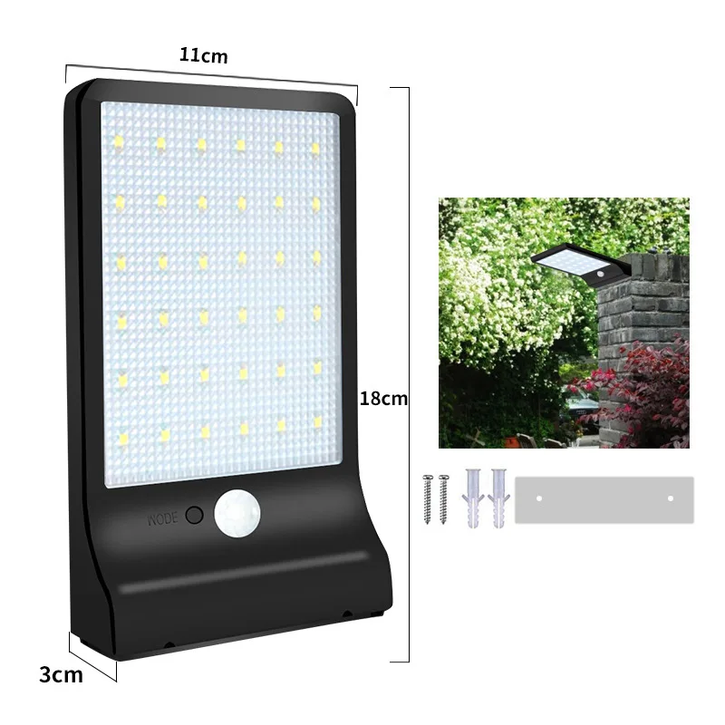 Solar led body sensor wall lamp outdoor waterproof street safety flat ultra-thin black home garden villa lighting | Освещение