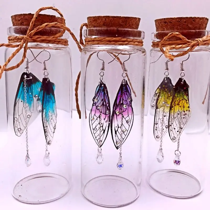 

Handmade Fairy Simulated Dragonfly Cicada Vivid Wings Material Pendant Earrings Insect Butterflies Wings Jewelry Making