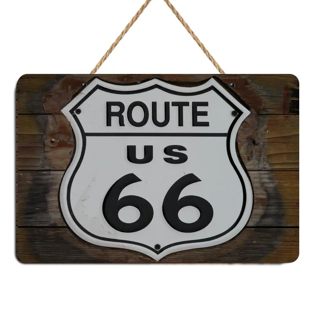 Горячая Route 66 номерная пластина бар Настенная Наклейка с деревьями знак