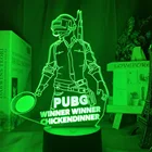 3D светодиодный ночсветильник PlayerUnknown's Battlegrounds, 16 цветов, меняющийся ночсветильник с дистанционным управлением, классное событие, приз, лампа PUBG
