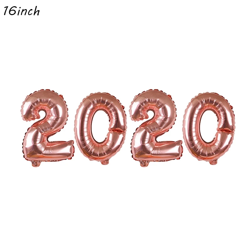 16inch 2020 Фольгированные воздушные шары с новогодним днем фоторамка реквизит воздушные шары золотой черный баннер гирлянда Navidad новогодние вечерние принадлежности - Цвет: 16inch 2020