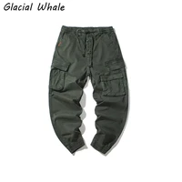 glacialwhale mens cargo pants men 2021 solid color jogging mens pants streetwear oversized hip hop side pockets pants for men