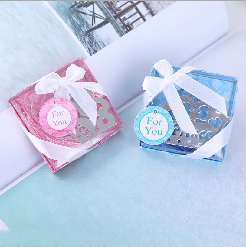 10 шт. закладки в виде короны с серебряной отделкой для книг розовой/синей