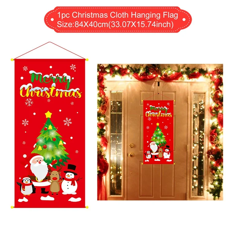 door hanging style 7 QIFU Рождественские украшения Рождественские рождественские украшения для дома Navidad Noel орнамент с рождественской елкой Декор год - Цвет: door hanging style 7