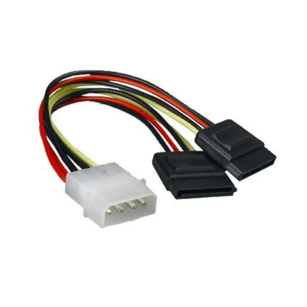 15 см Molex SATA Мощность Y сплиттер адаптер кабель 2 Way 4 Pin до 2x15 высокого качества