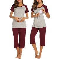 2020 nursing pajamas set women summer nightie for feeding tops pants sleepwear pyjama allaitement maternity pregnancy clothes