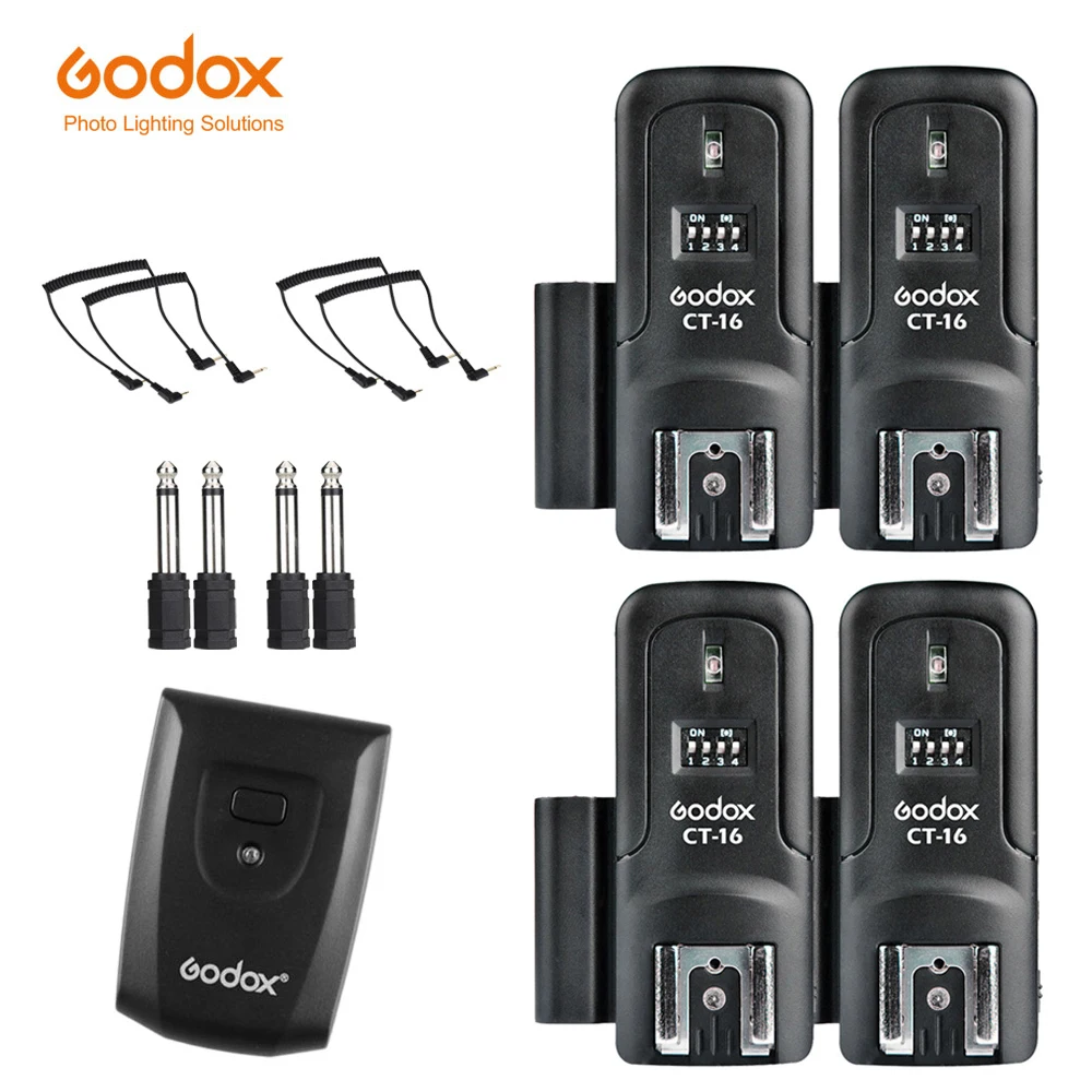 Godox CT-16 16 каналов Беспроводной радио Flash Trigger Transmitter + 4 шт. ресивер декодер