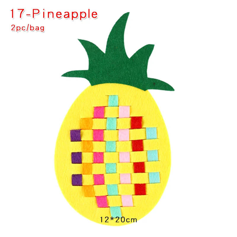 17-Pineapple 2 шт. обучение в детском саду DIY пазл детские игрушки мультфильм нетканое плетение игрушки учебные материалы ручной работы художественные Классические игрушки - Цвет: 17-Pineapple