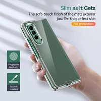 crystal clear folding phone case ultra thin transparent tpupc anti scratch protection cover for samsung galaxy z fold 3 2 5g
