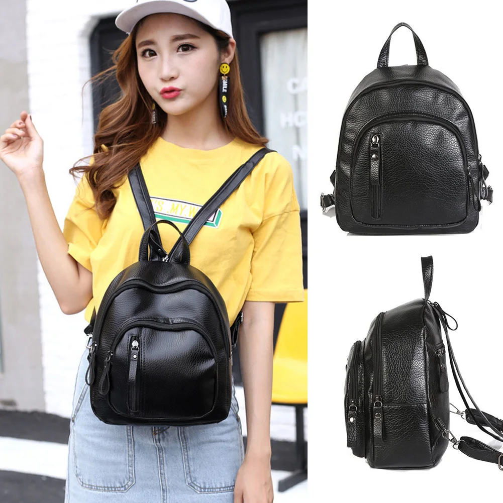 

Fabala Portable PU Material Casual Middle Capacity Backpack All-Match