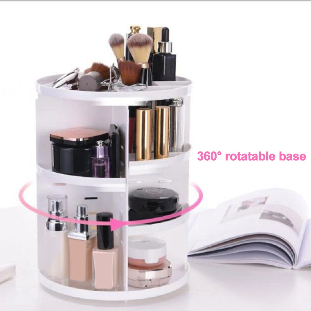Модный вращающийся на 360 градусов Органайзер для макияжа пластиковый ящик