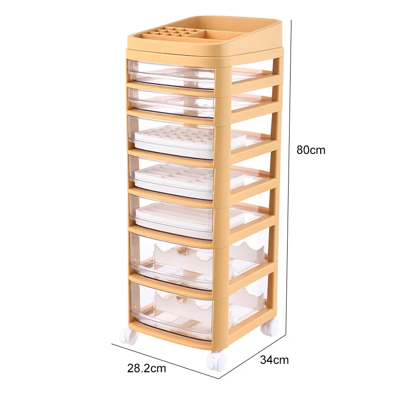 CNCF Store-caja de almacenamiento de cosm&eacute;ticos, organizador de escritorio, joyer&iacute;a, esmalte de u&ntilde;as, maquillaje, contenedor de cajones-3