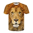 Футболка мужская с 3D-принтом льва, уличная одежда, спортивная рубашка в стиле хип-хоп, топ с животным принтом, лето