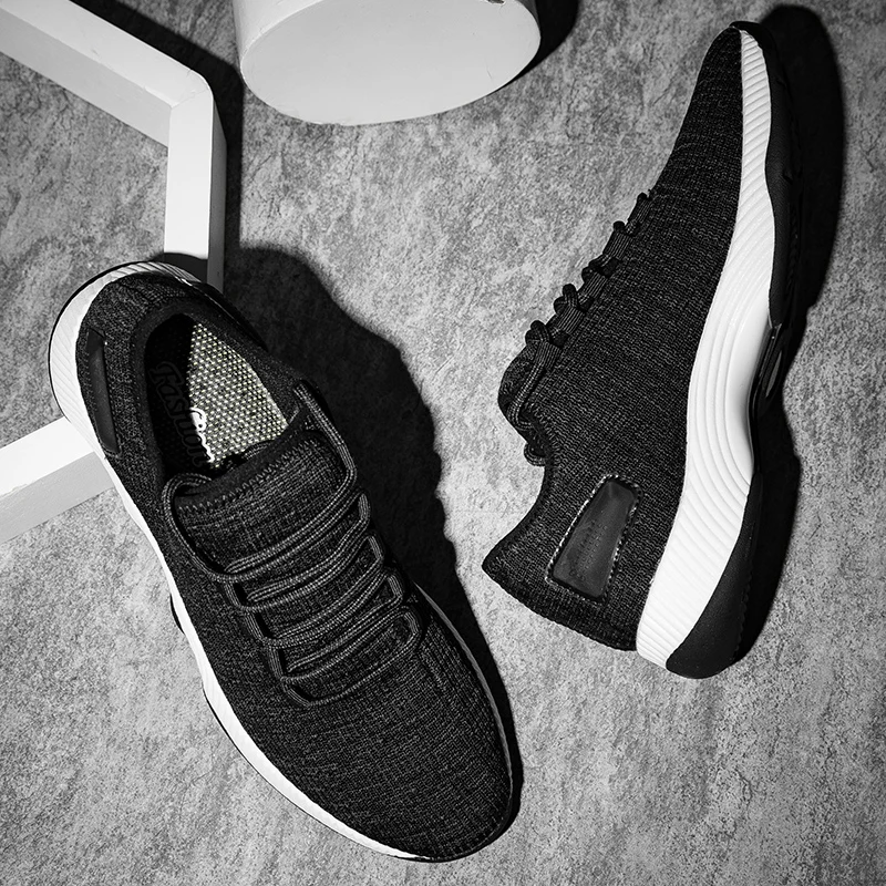 

Кроссовки forfashion мужские сетчатые, удобные дышащие, однотонные, спортивная обувь, черные