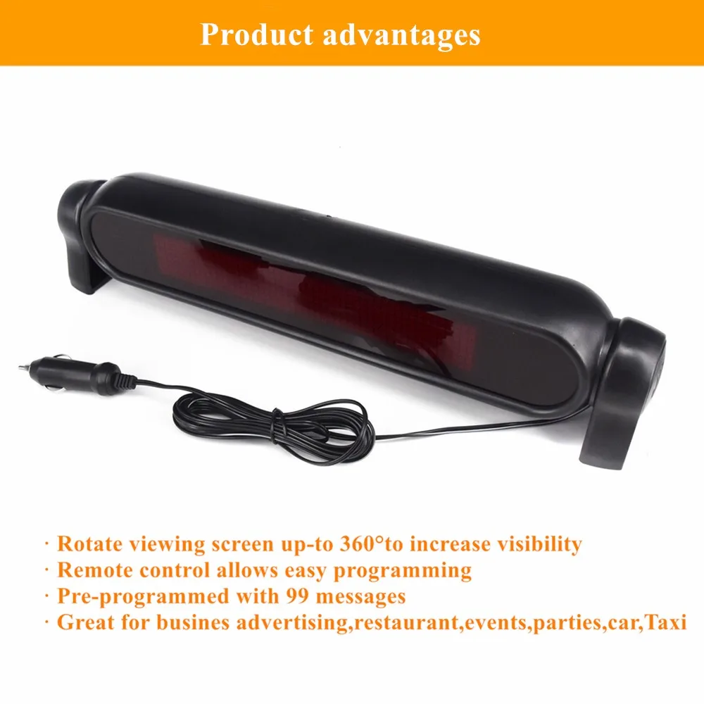 Многоязычный 43 см 12 В светодиодный автомобильный электронный знак