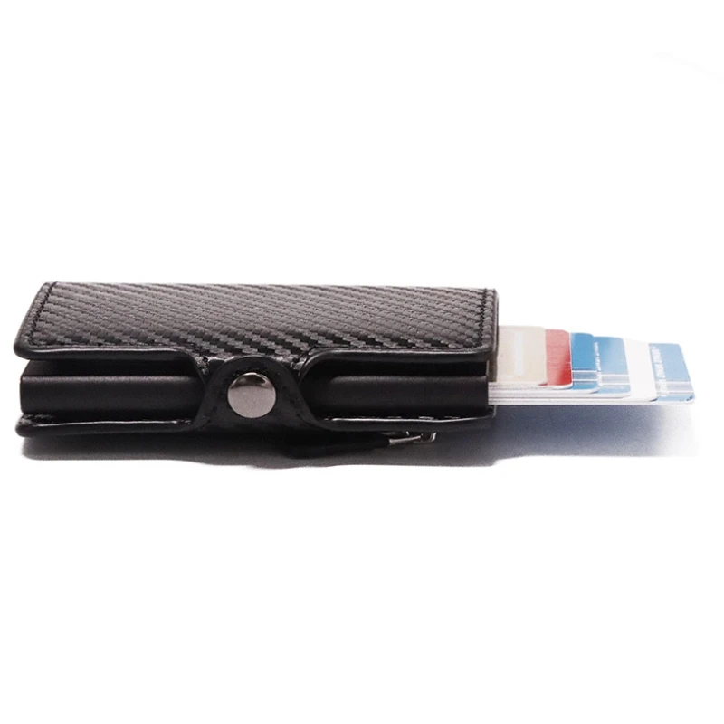 Новый RFID блокирующий тонкий карбоновый кожаный бумажник металлический корпус