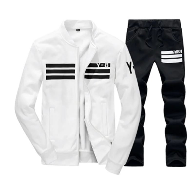

Men Sports Suit Tracksuit Hooded Sportswear Zipper Cardigan +Elastic Pants Casual Men Men's Jacket Men's Tracksuit Sports Men's